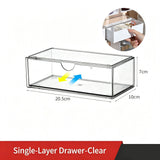 Clear Single Layer Drawer Organiser, Acrylic Makeup Storage Tray Without Dividers, For Bathroom Cabinet & Dressing Table