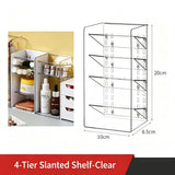 4 Tier Slanted Grid Acrylic Storage Rack, Clear Cosmetic Display Holder For Makeup Brushes & Skincare Items In Australia - Darrahopens