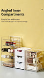 4 Tier Slanted Grid Acrylic Storage Rack, Clear Cosmetic Display Holder For Makeup Brushes & Skincare Items
