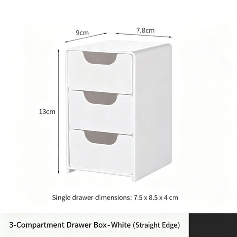 White 3 Grid Small Drawer Organiser, Acrylic Cosmetic Storage Box For Vanity And Bathroom Cabinet In Australia - Darrahopens