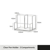 Clear Triangle Layout Cosmetic Tube, 3 Grid Acrylic Storage Holder For Makeup Brushes In Australia - Darrahopens