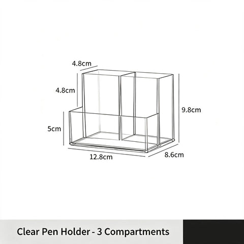 Clear Triangle Layout Cosmetic Tube, 3 Grid Acrylic Storage Holder For Makeup Brushes In Australia - Darrahopens