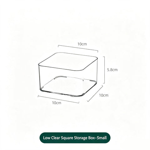 Low Profile Clear Square Storage Box, Mini Size Acrylic Organiser For Bathroom & Dressing Table In Australia - Darrahopens