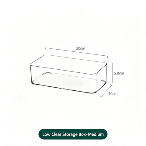Low Profile Clear Storage Box, Medium Size Multi-Purpose Acrylic Vanity Organiser In Australia - Darrahopens