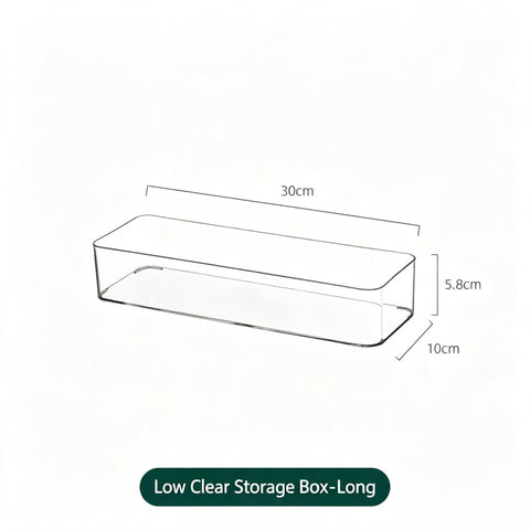 Low Profile Clear Long Storage Box, Narrow Acrylic Tray For Cosmetic Small Accessories In Australia - Darrahopens