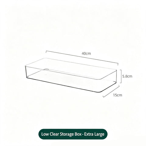 Low Profile Extra Long Clear Storage Box, Acrylic Organiser For Bathroom Mirror Cabinet In Australia - Darrahopens