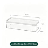 Clear Storage Box With White Lid, Large Size Acrylic Cosmetic Container