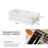White Low U-Shaped Storage Box, Medium Size Acrylic Cosmetic Tray For Vanity In Australia - Darrahopens