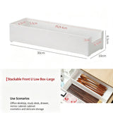 White Low U-Shaped Storage Box, Large Size Acrylic Cosmetic Tray For Vanity In Australia - Darrahopens
