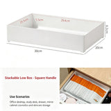 White Low Square Storage Box, Compact Acrylic Organiser For Bathroom Cabinet In Australia - Darrahopens