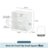 Adhesive Front Flip Small Square Box, Clear Acrylic Storage For Skincare & Cosmetics In Australia - Darrahopens