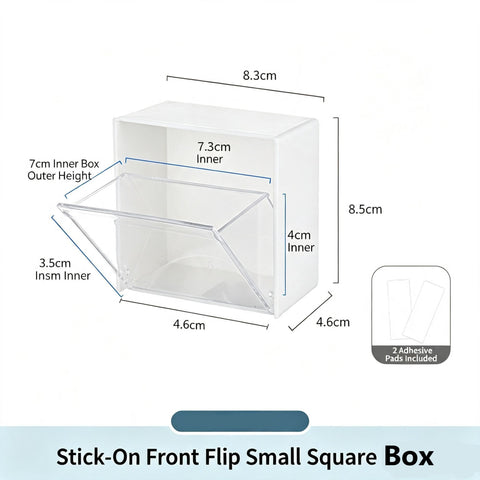 Adhesive Front Flip Small Square Box, Clear Acrylic Storage For Skincare & Cosmetics In Australia - Darrahopens