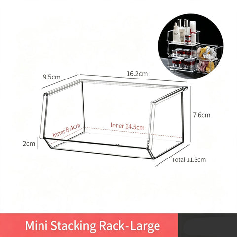 Stackable Mini Acrylic Storage Rack, Large Size For Vanity And Bathroom Cabinet In Australia - Darrahopens
