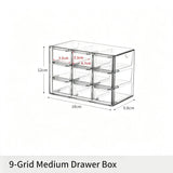 Clear 9 Grid Cosmetic Storage Box, Medium Size Acrylic Vanity Organiser