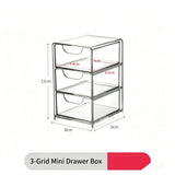 Clear Mini 3 Grid Acrylic Storage Box, Compact Holder For Small Cosmetic Items