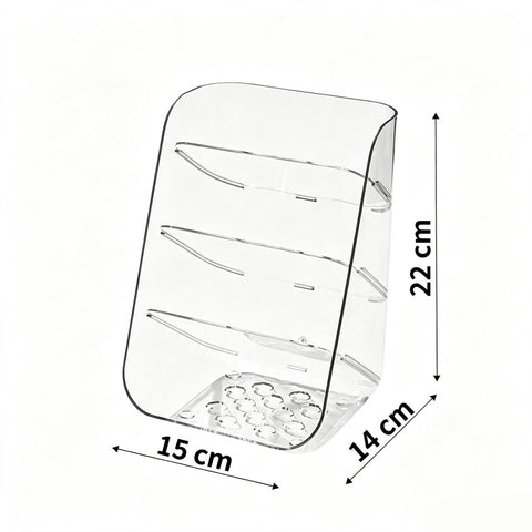 Round Base Slanted 3 Grid Storage Rack, Clear Acrylic Makeup Brush Holder In Australia - Darrahopens