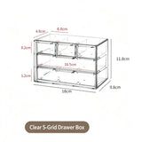Clear 5 Grid Drawer Organiser, Acrylic Cosmetic Storage For Mirror Cabinet In Australia - Darrahopens