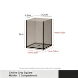 Grey Square Storage Tube, 1 Compartment Acrylic Cosmetic Holder In Australia - Darrahopens