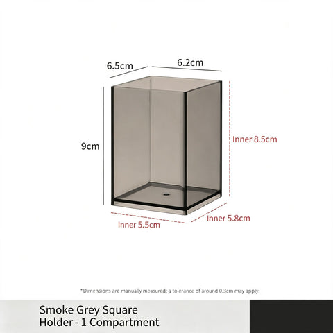 Grey Square Storage Tube, 1 Compartment Acrylic Cosmetic Holder In Australia - Darrahopens