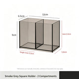 Grey Square Storage Tube, 2 Compartments Acrylic Cosmetic Holder In Australia - Darrahopens
