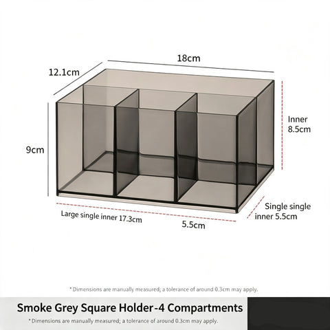 Grey Square Storage Tube, 4 Compartments Acrylic Cosmetic Holder In Australia - Darrahopens