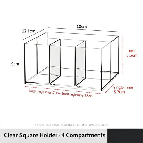 Clear Square Storage Tube, 4 Compartments Acrylic Cosmetic Holder In Australia - Darrahopens