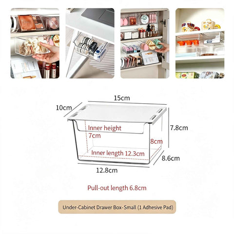 Under Cabinet Hanging Drawer Box, Small Size Clear Acrylic Cosmetic Organiser In Australia - Darrahopens