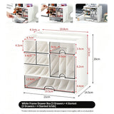 White Frame Drawer Organiser, 3 Drawers With Slant Grid, Multi Compartment Storage In Australia - Darrahopens