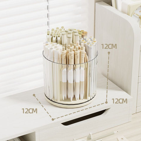 Minimalist Cream Single Pen Holder, Desktop Stationery Storage Box, Practical Table Organiser To Build A Comfortable Study Corner In Australia - Darrahopens