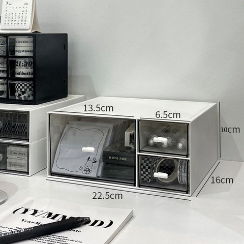 Three Grid Single Layer Desktop Storage Case, Durable Desk Organiser, Multi Slot Caddy For Simple And Convenient Item Classification