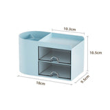 Blue Semicircle Desktop Stationery Caddy, Thickened Non-Toxic Storage Organiser, Fresh Looking Rack For Bright Office Environment In Australia - Darrahopens