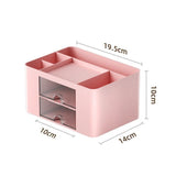 Pink Multi Grid Desktop Storage Box, Non-Toxic Thickened Desk Organiser, Sweet Table Decor For Warm Home Office Layout