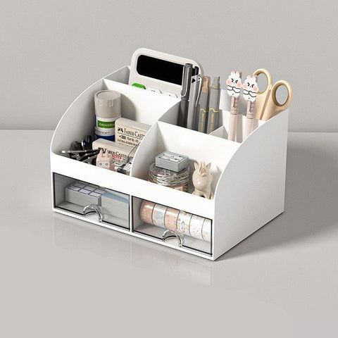 White Two Drawer Desktop Storage Case, Thickened Non-Toxic Desk Organiser, Convenient Storage For Students’ Daily Desk Supplies In Australia - Darrahopens