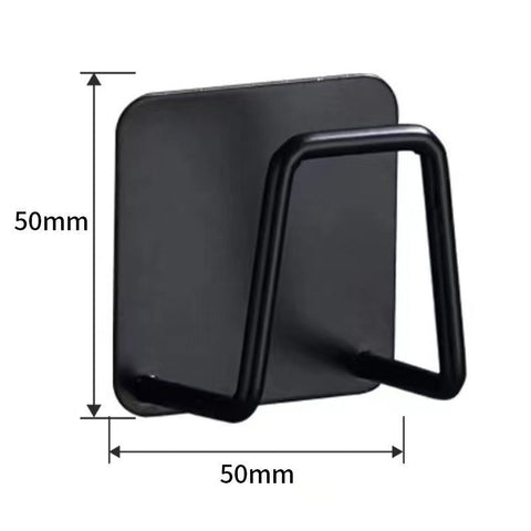 Punch-Free Wall Hanging Sponge Organiser, Bathroom Basin Storage Rack, Black 50mm, Free Up Counter Space For Relaxing Bath Time