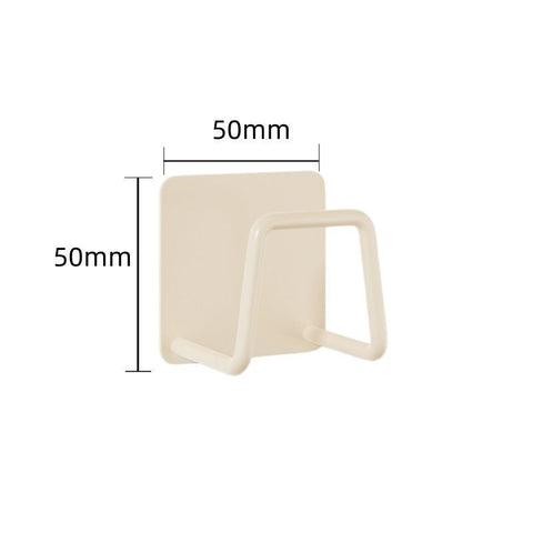Self-Adhesive Wall Mount Sponge Holder, Bathroom Storage Hanger, White 50mm, Ideal For Stylish Minimalist Home Bathrooms