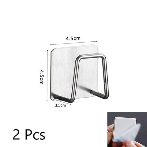 No Drill Wall Mounted Bathroom Sponge Holder, Household Basin Storage Hook, Silver 45mm 2 Pack, Convenient Set For Family Bathroom In Australia - Darrahopens