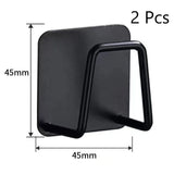 Drill-Free Wall Hanging Bath Sponge Rack, Bathroom Storage Organiser, Black 45mm 2 Pack, Perfect For Jointly Organising Washroom Gadgets