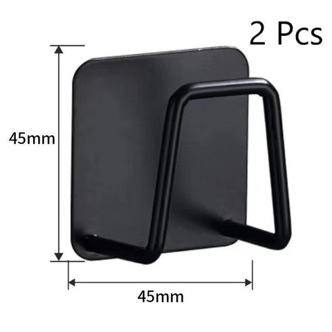 Drill-Free Wall Hanging Bath Sponge Rack, Bathroom Storage Organiser, Black 45mm 2 Pack, Perfect For Jointly Organising Washroom Gadgets