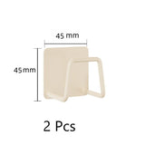 Self Adhesive No Punch Sponge Hanger, Bathroom Basin Accessory Holder, White 45mm 2 Pack, Handy Storage Combo For Neat Bath Space