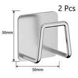 No Drill Wall Mount Bathroom Storage Hook, Household Sponge Holder, Silver 50mm 2 Pack, Space Saving Set For Small Family Washrooms In Australia - Darrahopens