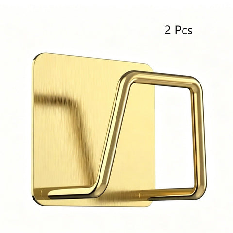 No Drill Bathroom Wall Sponge Rack, Household Basin Storage Hook, Gold 50mm 2 Pack, Premium Combo For Fashion Home Bathroom
