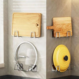 Self Adhesive No Punch Sponge Hanger, Bathroom Basin Accessory Holder, White 45mm 4 Pack, Value Pack To Sort All Bathroom Sundries