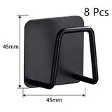 Drill-Free Wall Hanging Bath Sponge Rack, Bathroom Storage Organiser, Black 45mm 8 Pack, Wholesale Pack For Multiple Bathroom Spaces
