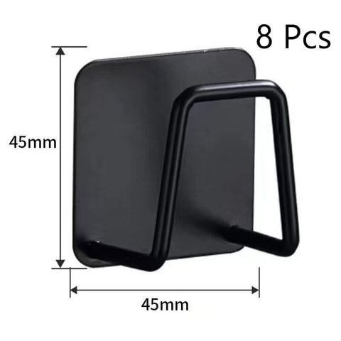 Drill-Free Wall Hanging Bath Sponge Rack, Bathroom Storage Organiser, Black 45mm 8 Pack, Wholesale Pack For Multiple Bathroom Spaces