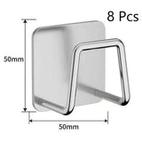 No Drill Wall Mount Bathroom Storage Hook, Household Sponge Holder, Silver 50mm 8 Pack, Oversized Set For Fully Tidying Bathroom Items In Australia - Darrahopens