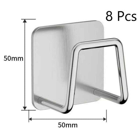 No Drill Wall Mount Bathroom Storage Hook, Household Sponge Holder, Silver 50mm 8 Pack, Oversized Set For Fully Tidying Bathroom Items In Australia - Darrahopens