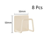 Self-Adhesive Wall Mount Sponge Holder, Bathroom Storage Hanger, White 50mm 8 Pack, Ultimate Storage Pack For Mess-Free Bath Space