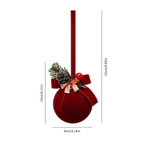 Flocked Christmas Bauble Hanging Ornament, Holiday Home & Store Window Decoration In Australia - Darrahopens