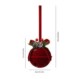 Flocked Bell Christmas Hanging Decor, Classic Xmas Tree Suspended Accessory
