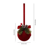 Simple Flocked Christmas Bauble Pendant, Festive Indoor Christmas Arrangement Decor